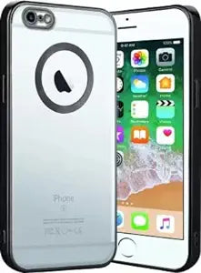 Black 6D Chrome Logo Cut Transparent Case for Apple iphone 6/6s