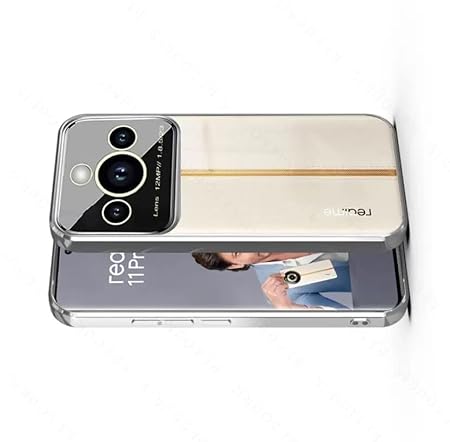 Luxury Plating Silver Camera Protection Transparent Case for Realme 11 pro