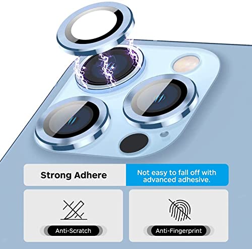Sierra Blue Metallic camera ring lens guard for Apple iphone 15