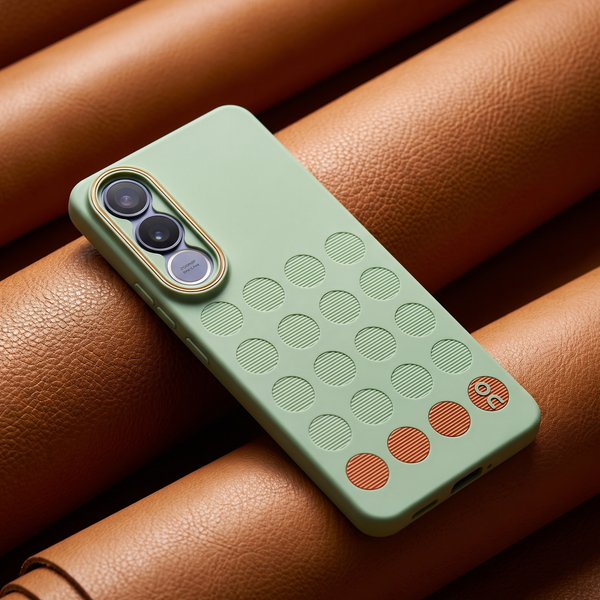 Stack Green (Brown circle) Silicone Case for  Vivo V70 FE