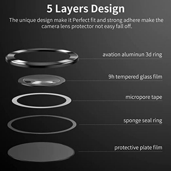 Black Metallic camera ring lens guard for Samsung S24 Ultra