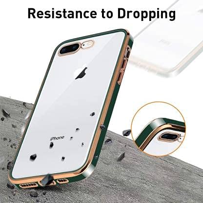 Dark Green Electroplated Transparent Case for Apple iphone 8 Plus