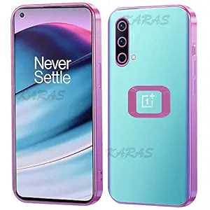 Pink 6D Chrome Logo Cut Transparent Case for Oneplus Nord CE
