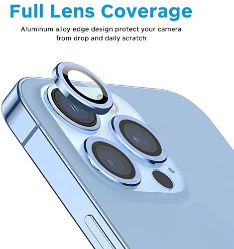 Sierra Blue Metallic camera ring lens guard for Apple iphone 15 Plus