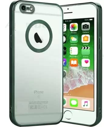 Green 6D Chrome Logo Cut Transparent Case for Apple iphone 6/6s