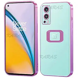Pink 6D Chrome Logo Cut Transparent Case for Oneplus Nord 2