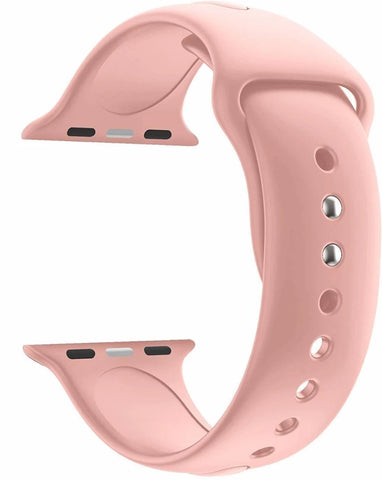 Pink Plain Silicone Strap For Apple Iwatch (38mm/40mm/41mm)