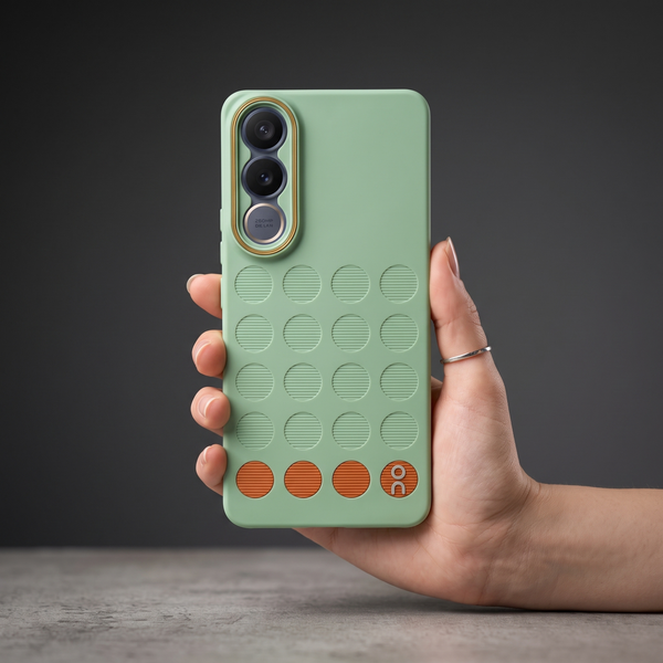 Stack Green (Brown circle) Silicone Case for  Vivo V70 FE
