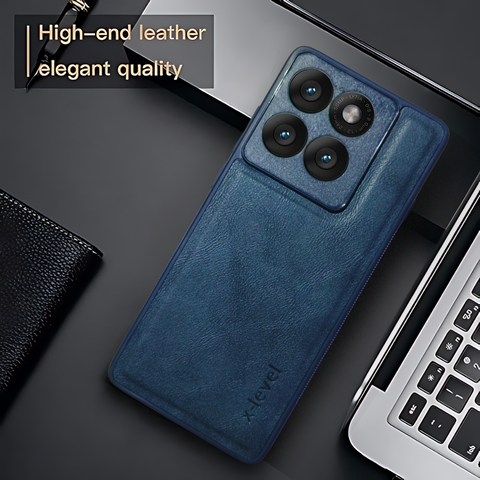X-LEVEL Dark Blue Leather Case for Motorola Edge 60 Fusion