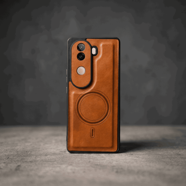 Crest Brown Leather Case for Vivo V40e