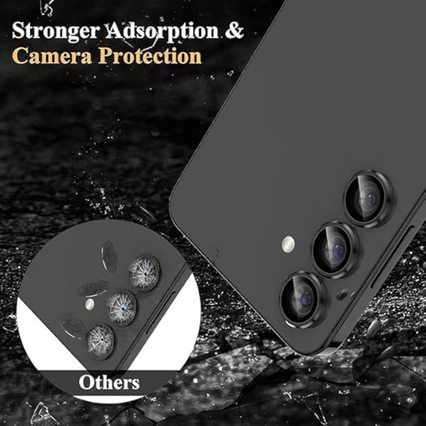 Grey Metallic camera ring lens guard for Samsung S24 Plus