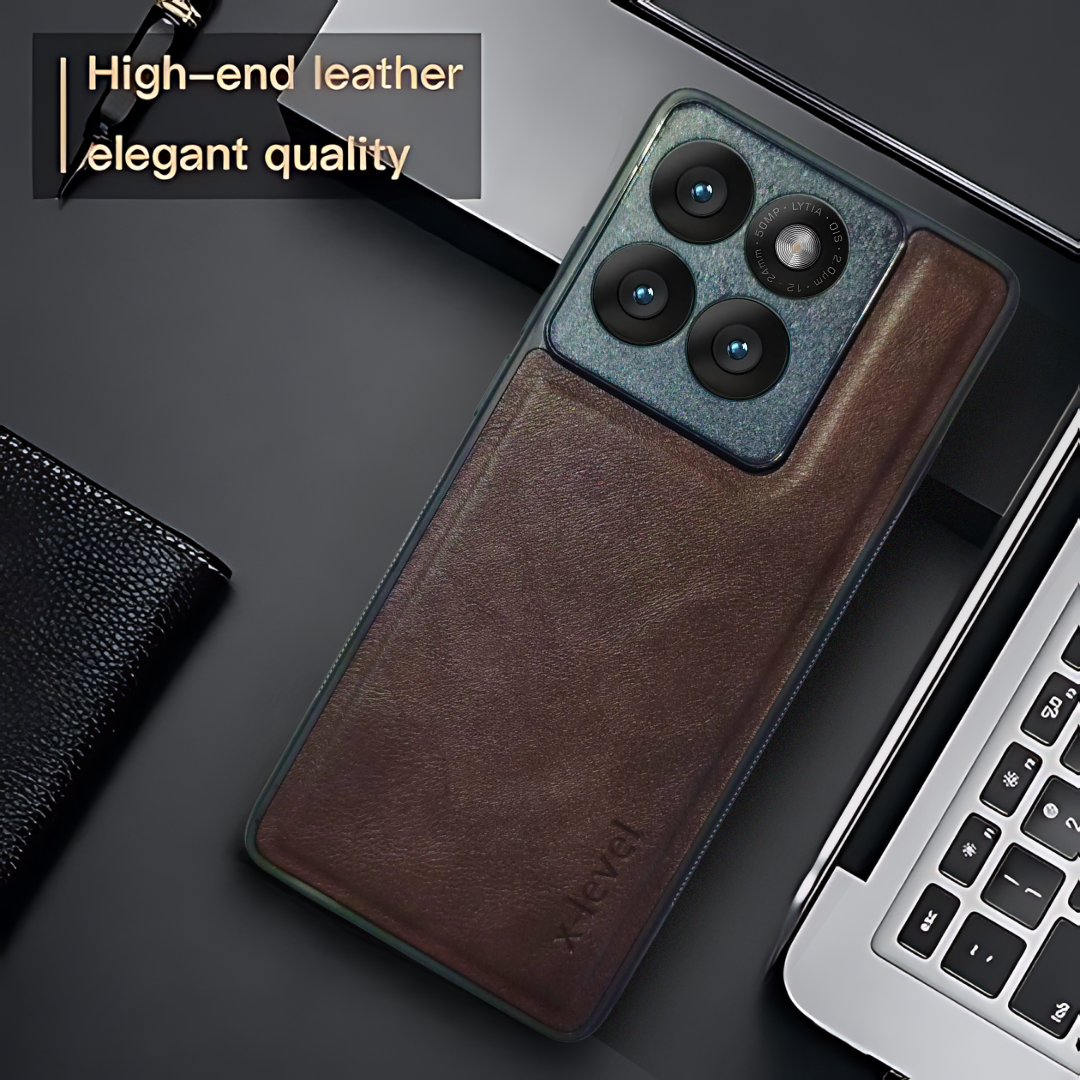 X-LEVEL Dark Brown Leather Case for Motorola Edge 60 Fusion