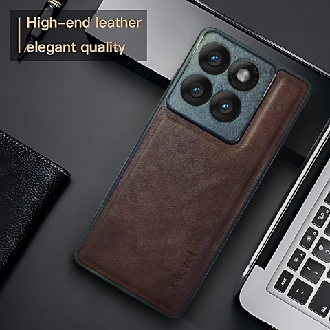 X-LEVEL Dark Brown Leather Case for Motorola Edge 60 Fusion