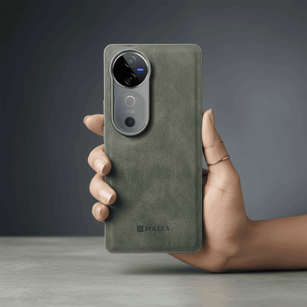 Grey Standard Leather Case for Vivo V40