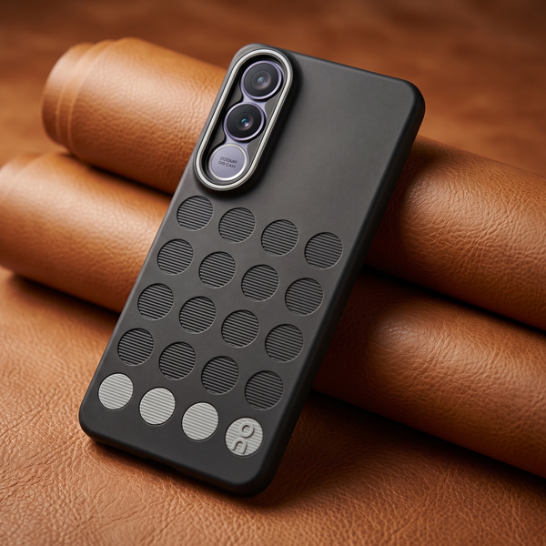 Stack Black (Grey circle )Silicone Case for Vivo V70 FE