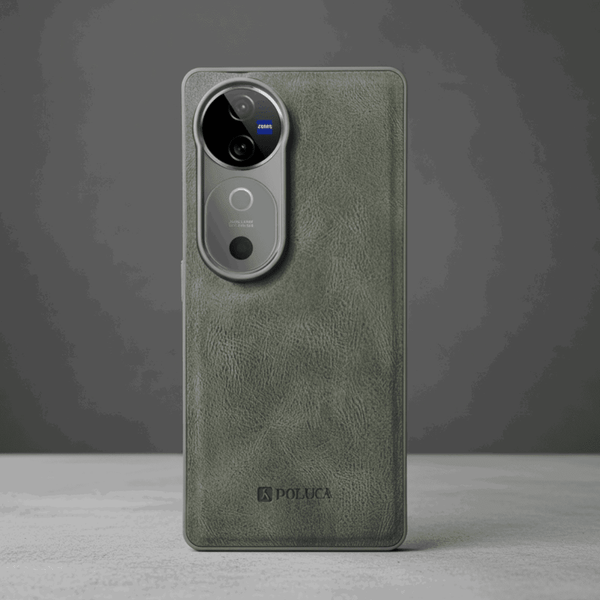 Grey Standard Leather Case for Vivo V40