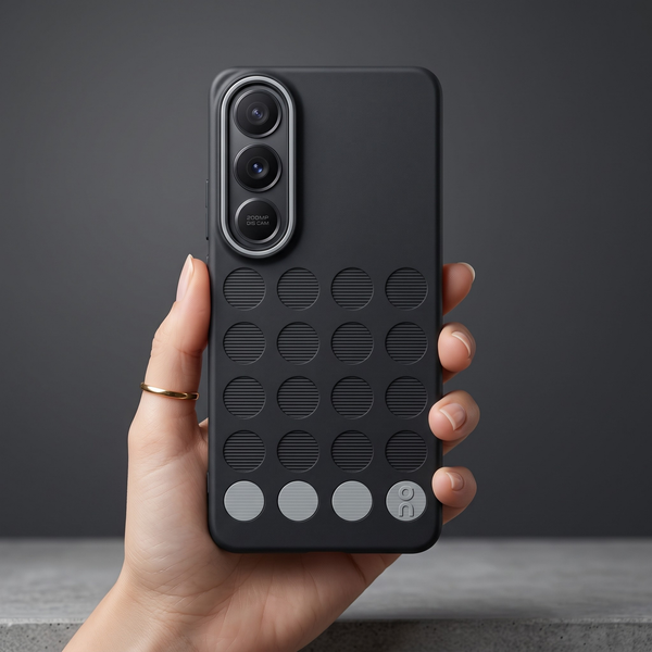 Stack Black (Grey circle )Silicone Case for Vivo V70 FE