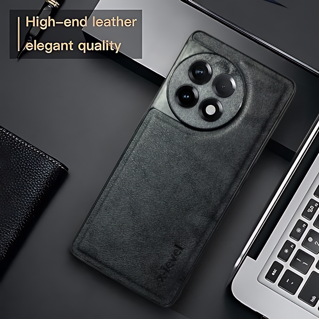 X-LEVEL Black Leather Case for Oneplus 11r