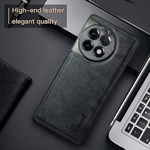 X-LEVEL Black Leather Case for Oneplus 11r