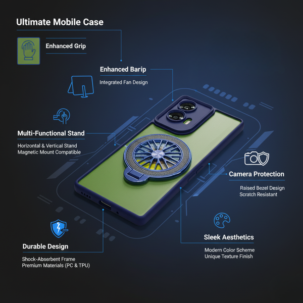 AeroRing Blue Transparent Case for Motorola Edge 50 Fusion