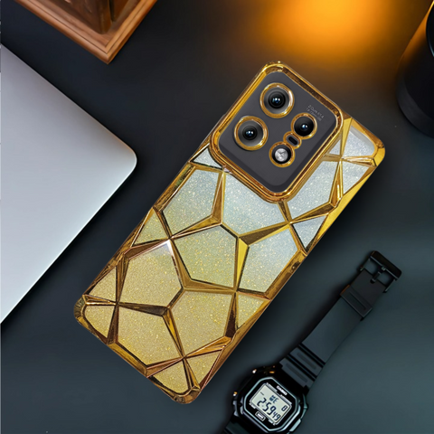 Dazzle Gold Silicone case for Motorola Edge 50 Pro