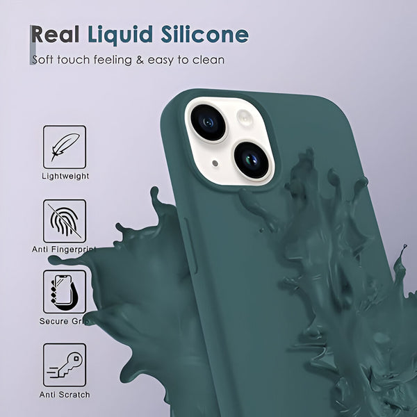 Dark Green Original Silicone case for Apple iphone 15