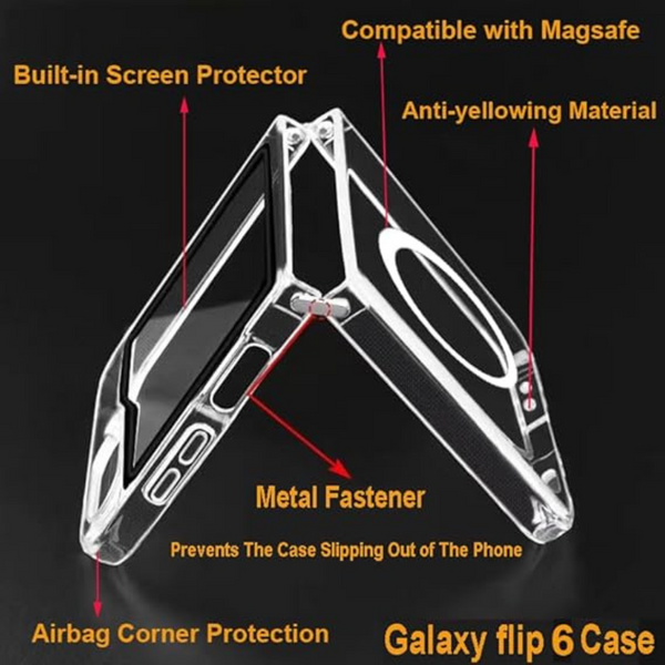 MagSafe Clear Transparent Silicone case for Samsung Z Flip 6 5G