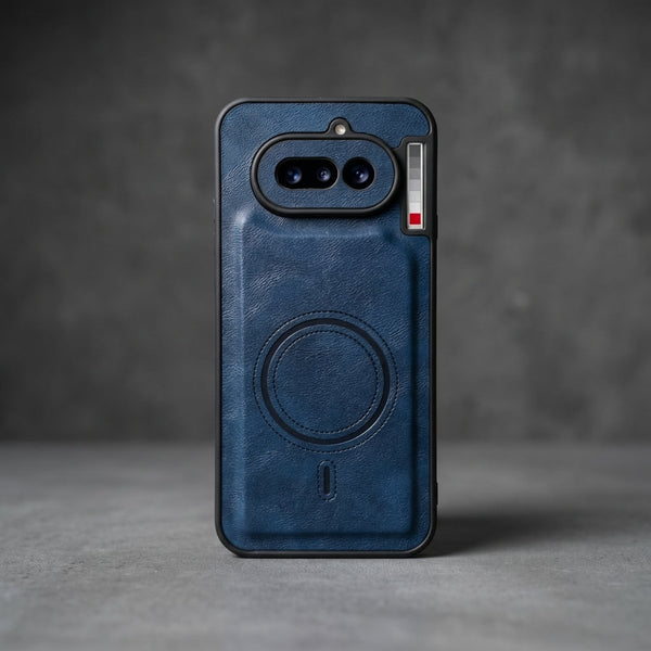 Crest Dark Blue Leather Case for Nothing Phone 4a