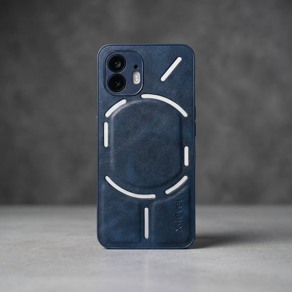 X-LEVEL Blue Leather Case for Nothing Phone 2
