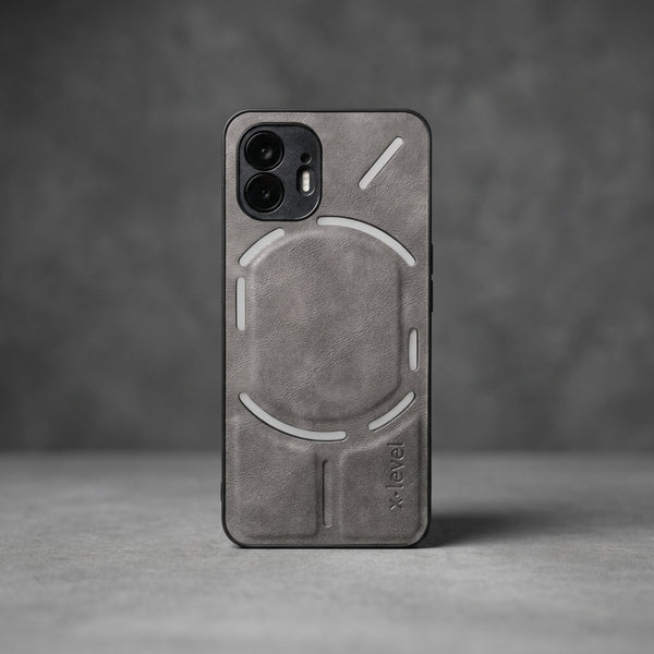 X-LEVEL Grey Leather Case for Nothing Phone 2