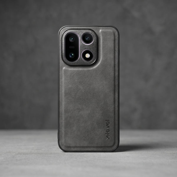 X-LEVEL Grey Leather Case for Oneplus 15