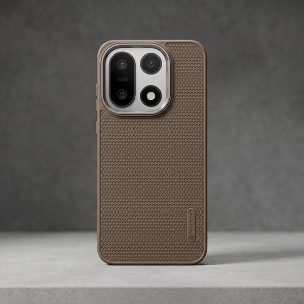 Brown DRAVIK Texture Silicone Case for Oneplus 15