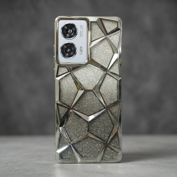 Dazzle silver Silicone case for Motorola Edge 50 Fusion