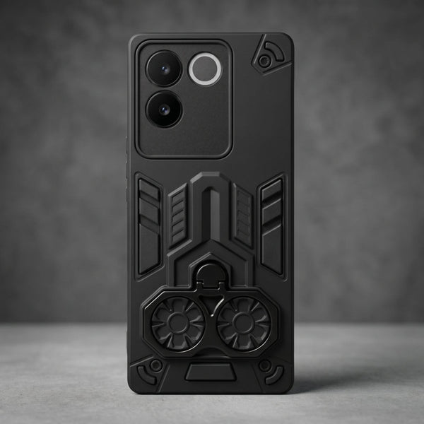 Black Cycle Armor Silicone Case for Vivo T2 Pro