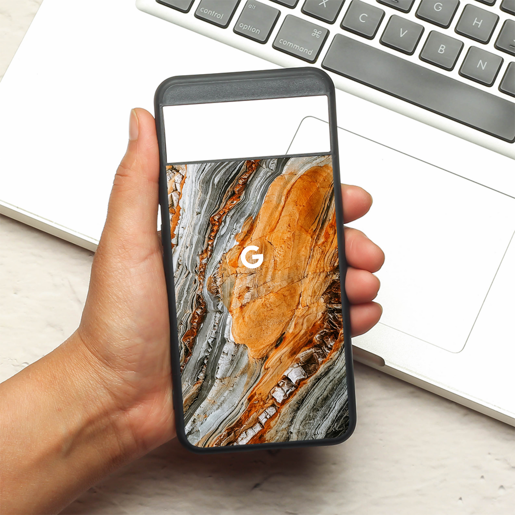 Sienna Marble metal back case for Google Pixel 8