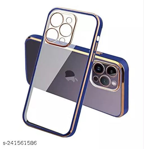 Blue Electroplated Transparent Case for Apple iphone 14 Pro