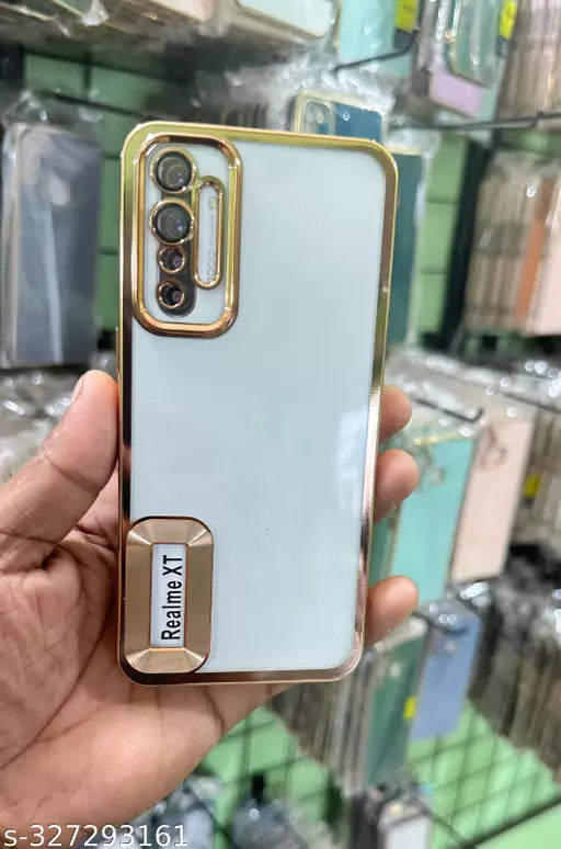 Gold 6D Chrome Logo Cut Transparent Case for Realme X2