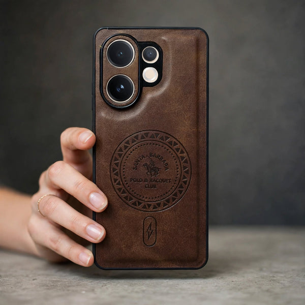 Santa Crest Dark Brown Leather Case for Vivo V60