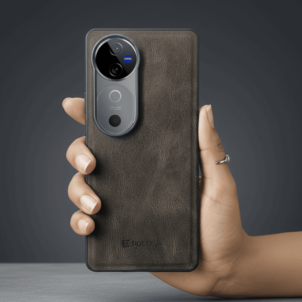 Light Brown Standard Leather Case for Vivo V40