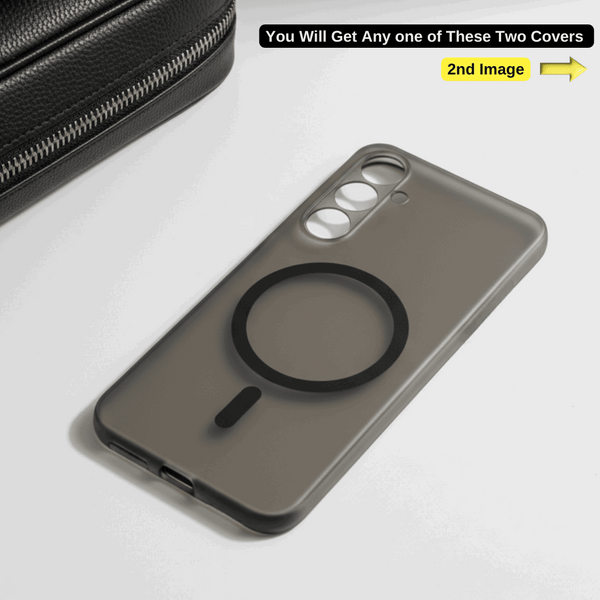 Black Paper Matte Magsafe Case for Samsung S24