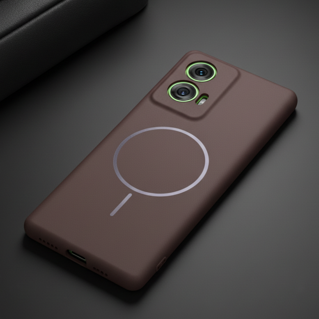 CAVEN Dark Brown Silicone case for Motorola Edge 50 Fusion