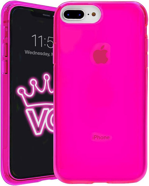 Hot Pink Original Silicone case for Apple iphone 8 Plus