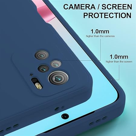 Dark Blue Camera Original Silicone Case for Redmi Note 10 4G