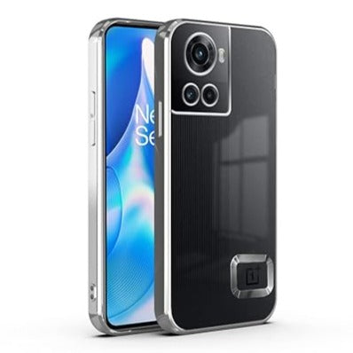 Silver 6D Chrome Logo Cut Transparent Case for Oneplus 1OR