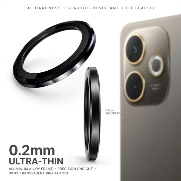 Black Metallic camera ring lens guard for Oppo A5 Pro
