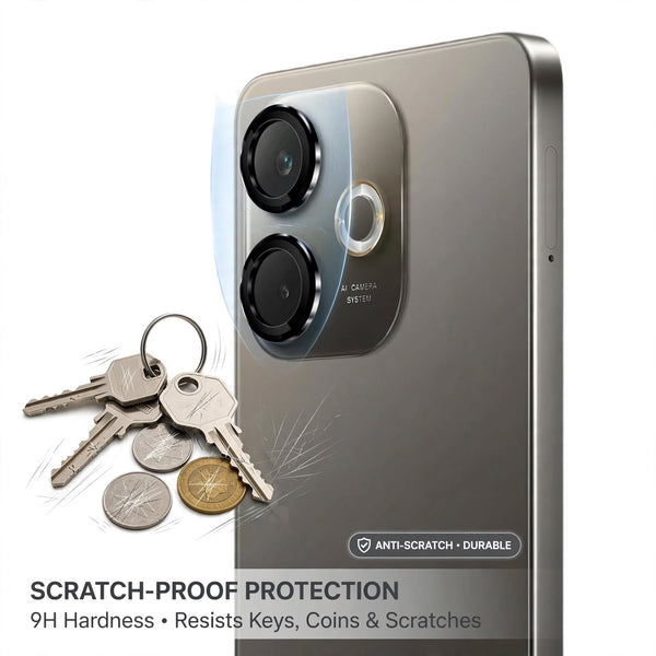 Black Metallic camera ring lens guard for Oppo A5 Pro