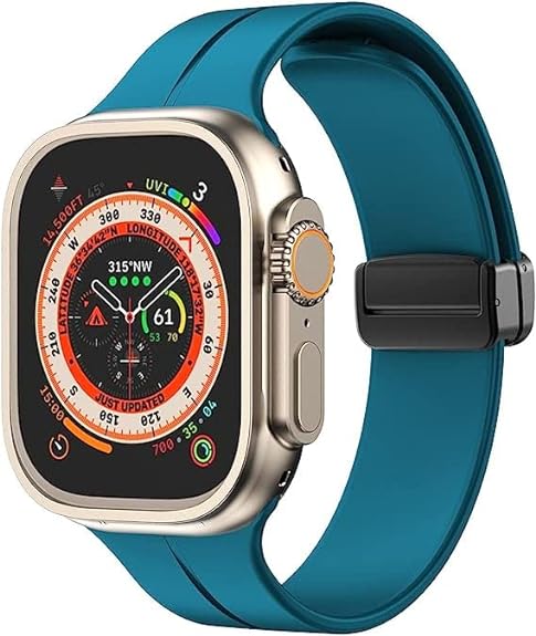 Blue Lagoon Magnetic Clasp Adjustable Strap For Apple Iwatch (45mm/49mm)