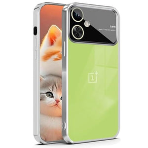 Luxury Plating SIlver Camera Protection Transparent Case for Oneplus Nord CE 3 Lite