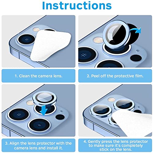 Sierra Blue Metallic camera ring lens guard for Apple iphone 15 Pro