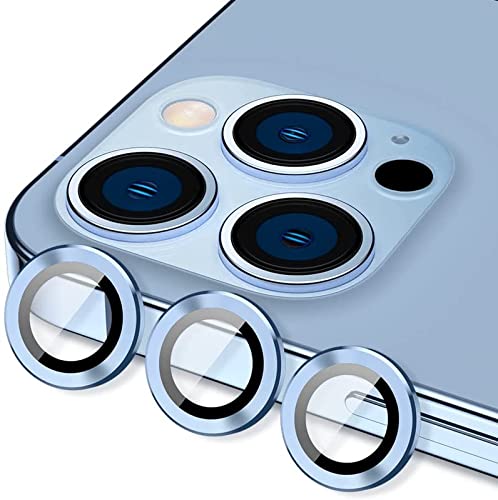 Sierra Blue Metallic camera ring lens guard for Apple iphone 15 Pro Max